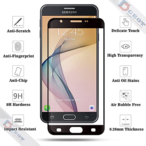 Image of Edge to Edge 11D Tempered Glass Screen Protector for Samsung Galaxy J5 Prime (Black)|With Easy Installation Kit|Impact Absorb|Full Adhesive Glass (Pack Of 2)