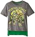 Nickelodeon Little Boys' T-Shirtnage Mutant Ninja Turtles Turtle Power Short Sleeve Cape T-Shirt, Grey/Green, 4