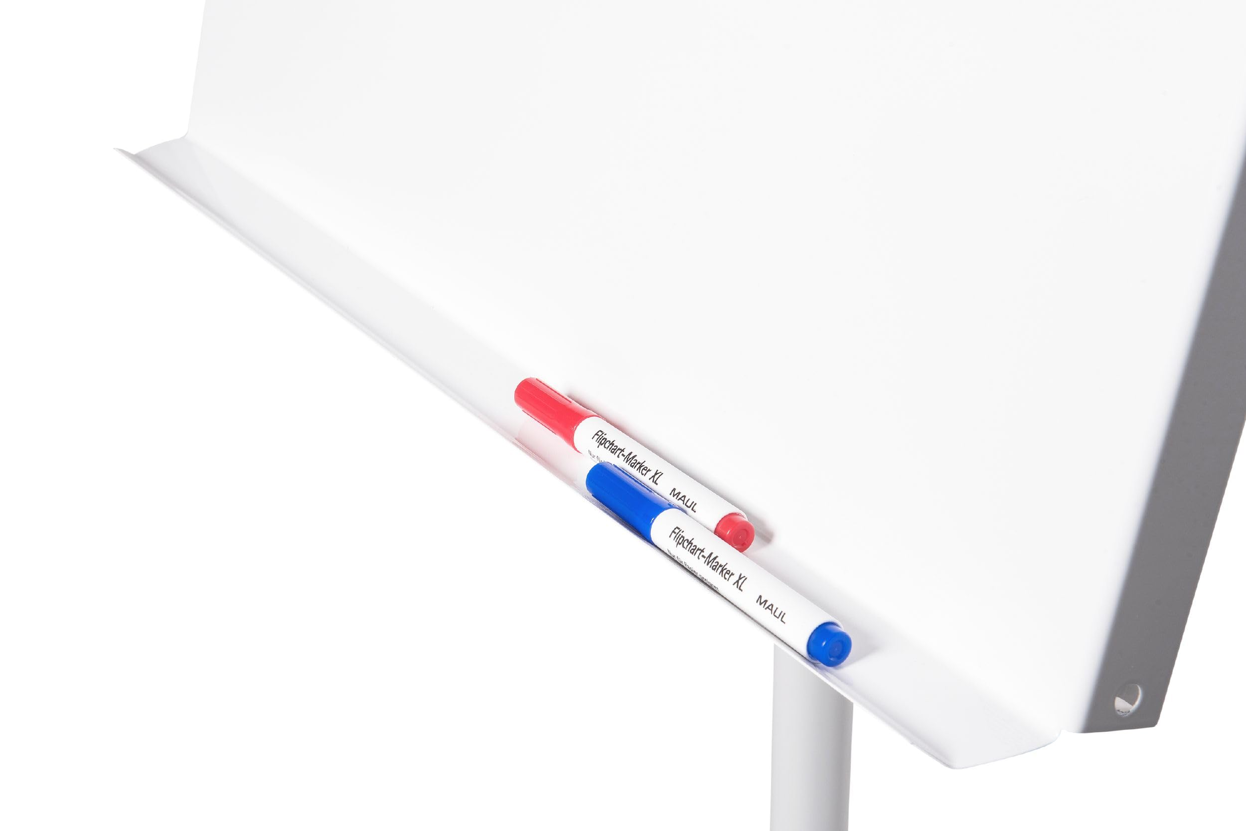 MAUL Flipchart grau mobil MAULoffice höhenverstellbar magnethaftend rollbar | stabiler Stand beim Schreiben, anpassbare Arbeitshöhe, schnell im Raum positioniert, Zubehör griffbereit, robuste Tafel