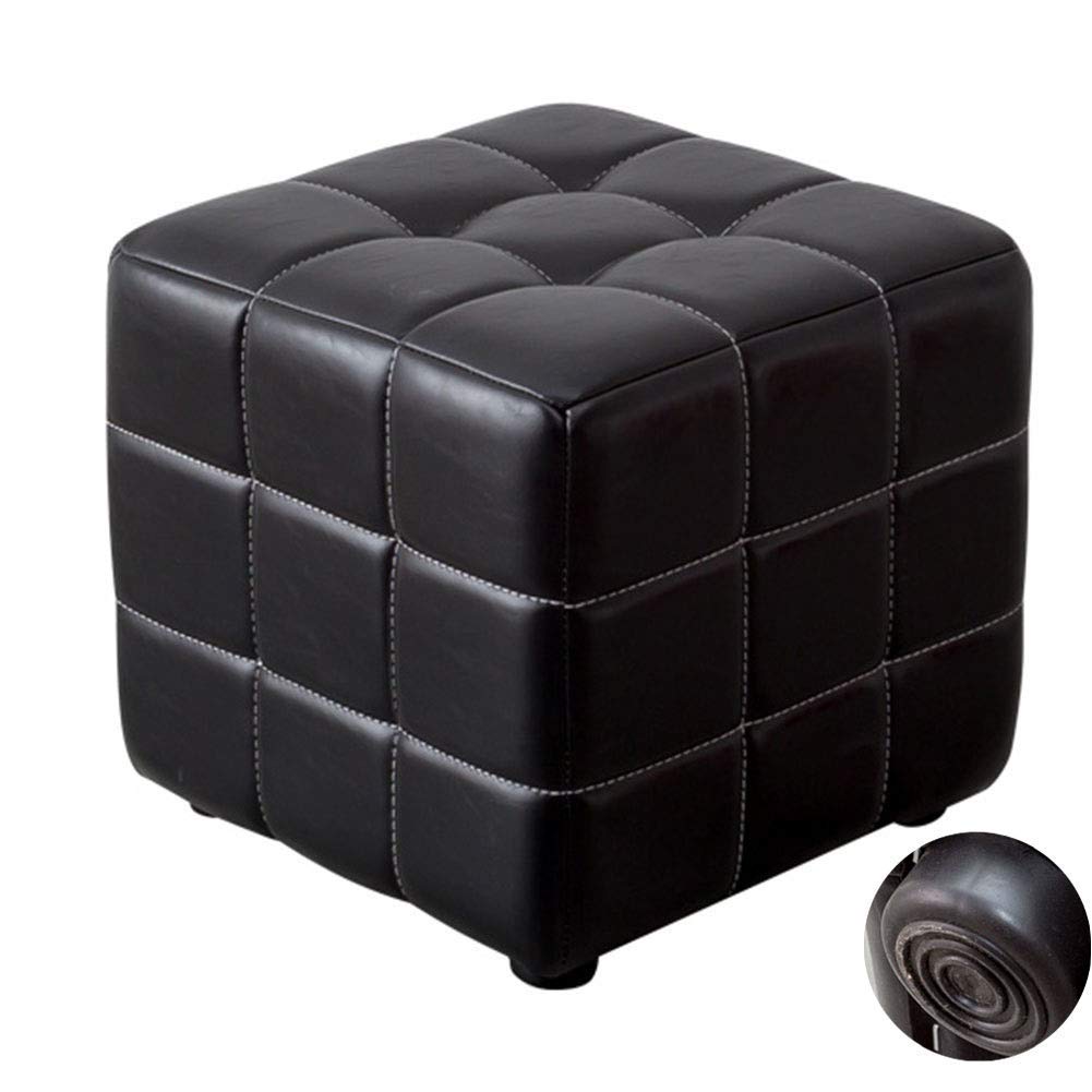 Tabouret carré en cuir pour salon et canapé, disponible en 4 couleurs et 2 tailles
