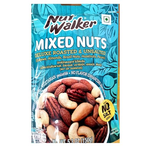Image of Nut Walker Deluxe Roasted & Unsalted Mixed Nuts - Premium Natural Nut Mix for Healthy Snacking | 150g