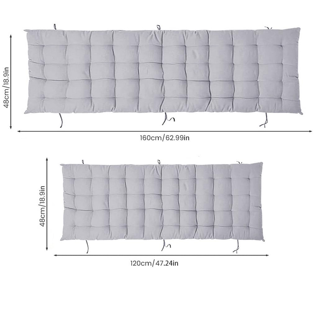 Coussin rectangulaire 2/3 places, 100/120 cm d'épaisseur, pour terrasse, chaise, balancelle, banc/intérieur (rouge, 120 x 40 cm)