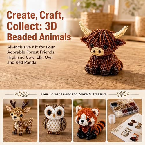 Kit de bricolaje animales con cuentas 9D multicolor para crear figuras tridimensionales vivas 4