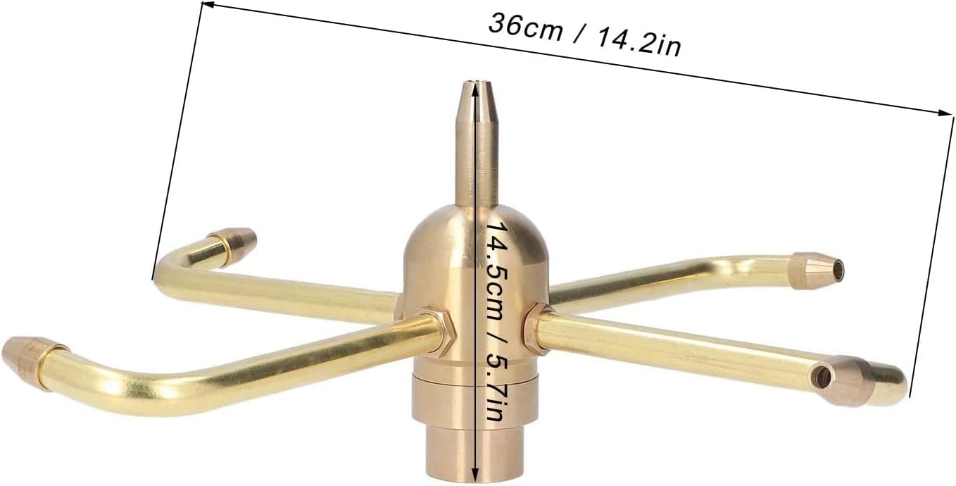 Fountain Spray Nozzle Water Sprinkler Garden, Pond,Park,Rotatable 4 Arm G1 Internal Thread with 4 Nozzles