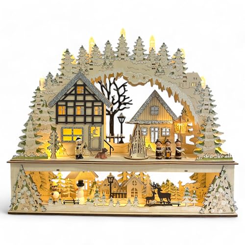 Wichtelstube-Kollektion LED Schwibbogen Fachwerkhaus Kurrenden vor...