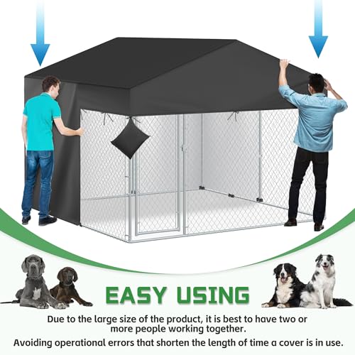 Iceberg Elf Capa de canil para ambientes externos meia cobertura para canil de 25 x 3 m 600D resiste