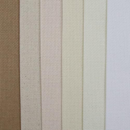 Image of KCS 6 pc of 12 inch x 18 inch (30cmx45cm) Counted Cotton Aida Cloth Cross Stitch Fabric (18CT-D)