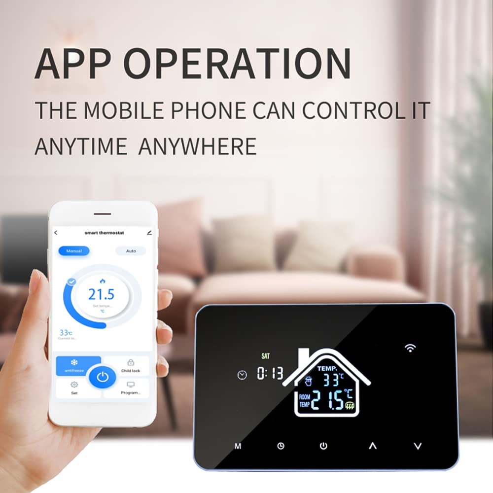 Aoresac Smart Thermostat Temperaturregler, Elektroheizung LCD Display Touchscreen Wochenprogrammierbare Elektrische Fußbodenheizungs Thermostate für Haus Schule Büro Hotel