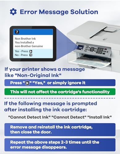 Image of LC65 Ink Cartridges Replacement for Brother LC65HY LC65 LC61 4-Pack | LC65HY-BK C M Y CL High-Yield Ink Cartridge for MFC-490CW MFC-495CW MFC-6490CW MFC-6890CDW Printer Ink