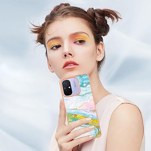 Miniatura 7 de Funda para teléfono Xiaomi Redmi 12C 11A 4G, TPU suave + patrón de mármol IMD Diseño delgado Cámara mejorada y protección de pantalla para niñas y