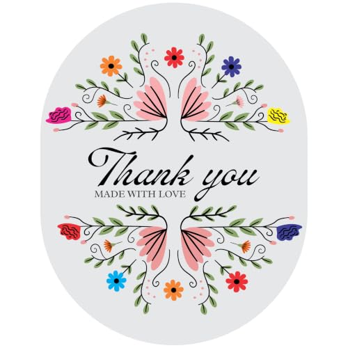 Image of Trifirt Self Adhesive Thank You Stickers for Packaging | Waterproof Vinyl Labels for Small Business, Gift Wrapping, Envelopes, Boxes & Mailers | Strong Adhesive, Easy Peel & Stick (Pattern 6)