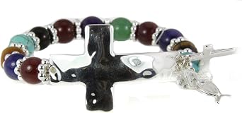 4030510 Cross Beaded Stretch Bracelet Christian Scripture Jesus Bible Religious