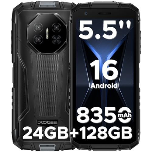 DOOGEE Fire 3 Pro Rugged Smartphone Android 16, 2026 Newest Rugged Phone with Gemini AI, 8350mAh Battery, 24GB+128GB/2TB Octa-Core android Phones, 5.5" HD+ IPS, 16MP+8MP, Face ID/NFC/Widevin
