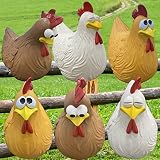 POKSAUAE 3pcs Garden Resin Chickens Ornaments Sculpture Suitable for Courtyard, Garden and Balcony D