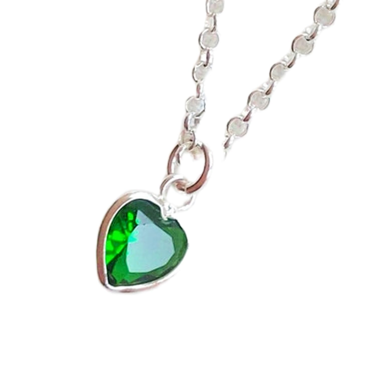 Colgante de corazón de esmeralda natural de 5 mm y plata LKBEADS 5
