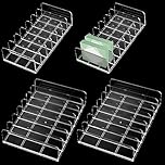 DAKFOOK 4 Pack Eyeshadow Palette Organiser, 2 Sizes Clear Acrylic Makeup Palette Organiser with 7 Slots, Makeup Palette Holder Cosmetic Organiser for Eyeshadow Palette Storage