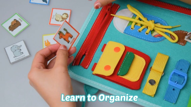 Busy Board GOOJOOY 20 In 1 - Giochi Montessori Sensoriali Per Bambini 2-4 Anni, Alfabeto E Vestizione - 3