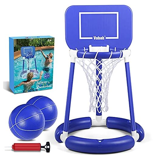 JUOIFIP Pool Basketball Hoop Floating Basketball Hoop for Swimming Pool Water Basketball Hoop for Kids Adults Competitive Water Land Play Basketball Game Set, 2 Balls and Pump Included