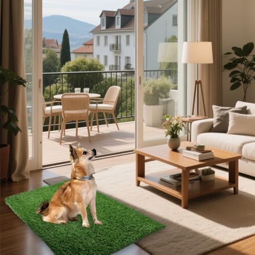Image of Dog Grass Mat, Synthetic Turf for Indoor /Outdoor Puppy Potty Training Durable, Drainable & Easy-Clean Pet Bathroom Mat for Small to Large Dogs Grass Only (34.6 inchx22.5 inch)