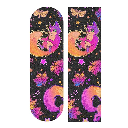 ALAZA Purple Psychedelic Wind Also Fox Skateboard Grip Tape Sheets Longboards Griptape 33