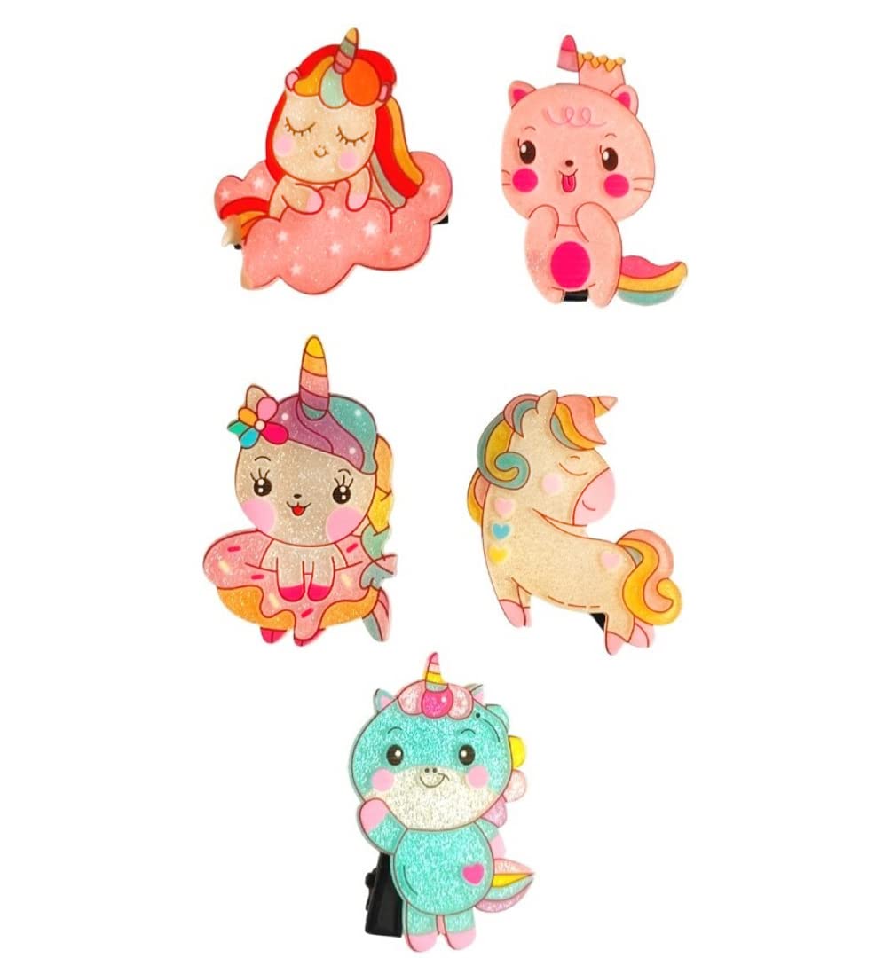 ANNACREATIONS Korean Style Baby Girls Unicorn Animal Cartoon Character Hair Clips For Kids Toddler Barrettes Hair Accessories Set (Pack of 5) (B092D4S9MR) Amazon Price History, Amazon Price Tracker
