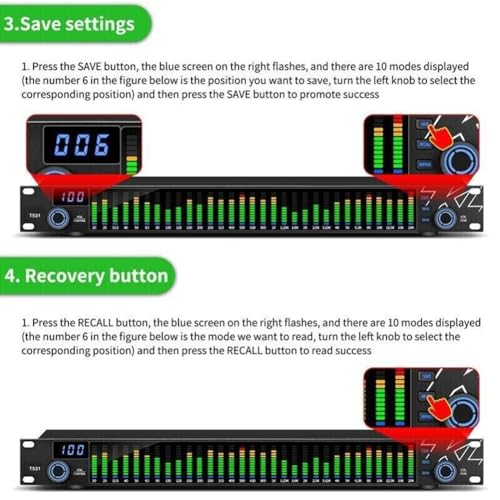 Égaliseur graphique stéréo éliminant les sifflements grâce au Noise Gate et DSP