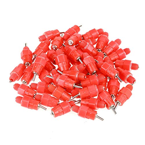 50 pcs bico de água de aves de capoeira, estilo de parafuso de aves de capoeira alimentador de bebed