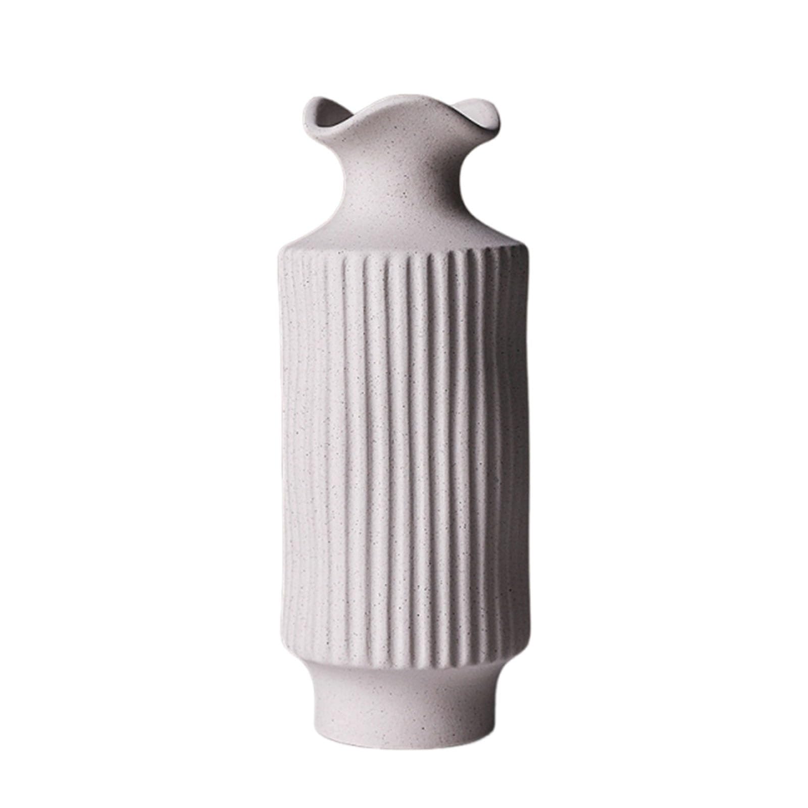 Ceramiczny wazon, duży rustykalny wazon na kwiaty do dekoracji stołu wiejskiego, dekoracyjna doniczka vintage do salonu, dekoracja domu (16,7 x 11,3 cm) - idealny do aranżacji kwiatowych