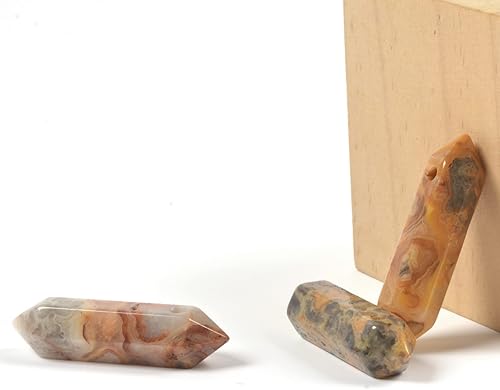 Vista 90 de Cuarzo rosa de 1.28 pulgadas (1.260 in) con piedras preciosas naturales hexagonales para hacer joyas, cuentas de curación de reiki de chakras