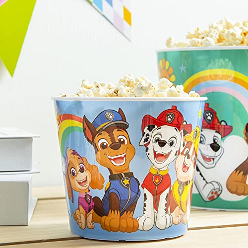 Image of Zak Designs PAW Patrol Family Reusable Popcorn Bucket Containers for Movie Night Set with Serving Container and Individual Cups, Reusable and Made From Durable Plastic (5 Pieces, Non BPA)