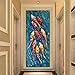 Produktbild GUDOJK Leinwandmalerei Wandbild Lange Größe Drucken Chinesisch Zusammenfassung Neun Koi Fisch Lotus Ölgemälde auf Leinwand Poster Feng Shui Wandkunst Bild für Wohnzimmer Modernes Dekor-50x200cm