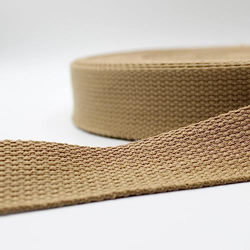 Leduc 3 mètres Sangle Coton Bagage poignée Sac Ceinture bandoulière Harnais Sac à Dos Maroquinerie Grande qualité Beige foncé (19) 4cm