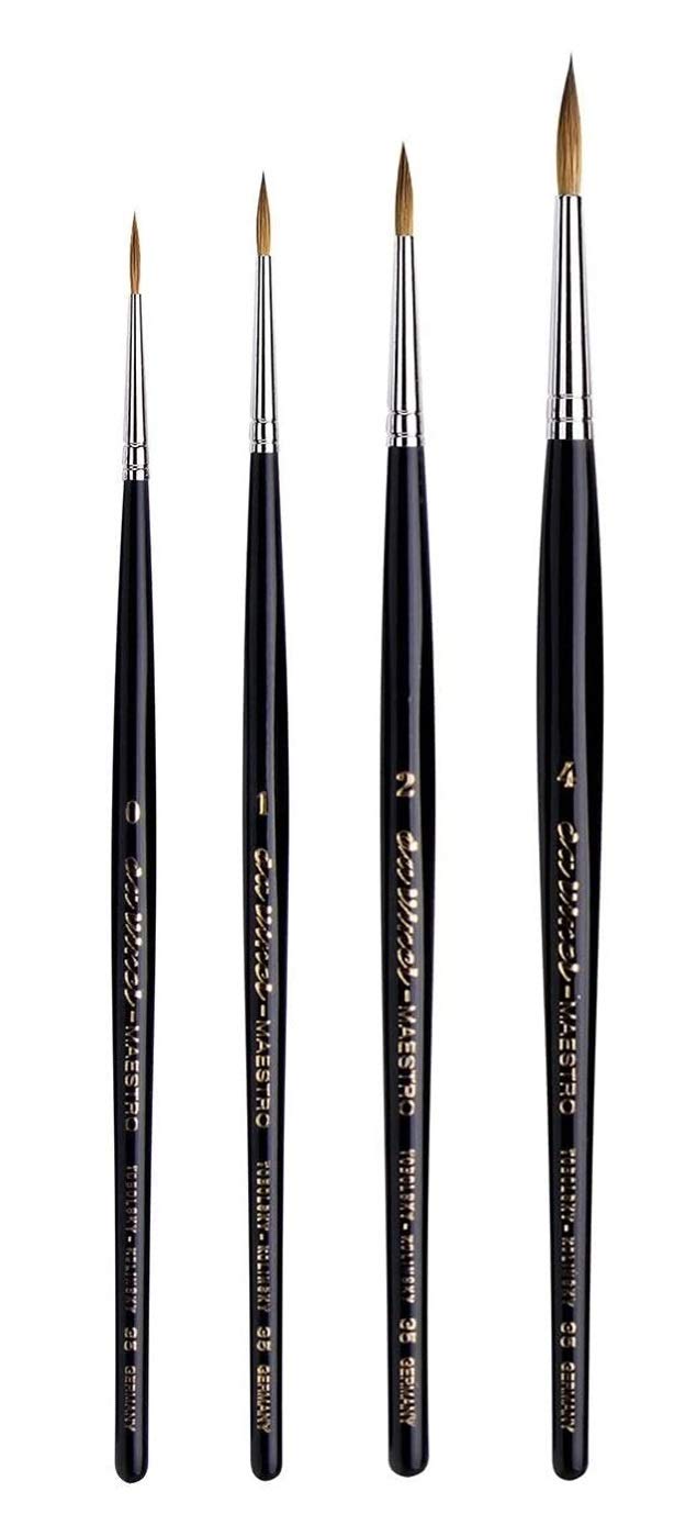 Da Vinci Maestro 35 Serie Tobolsky-Kolinsky Brocha de sable, cerdas - 4 unidades Tamaño No. 0 .1 .2 .4.