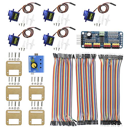 KeeYees Micro Servo Motor Kit with 5pcs SG90 9G Servo and Mount Holder