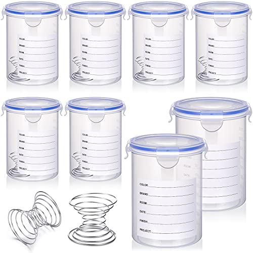 Remerry 8 Sets Paint Container with Stainless Steel Mixing Ball Touch up Storage Cups with Lids...