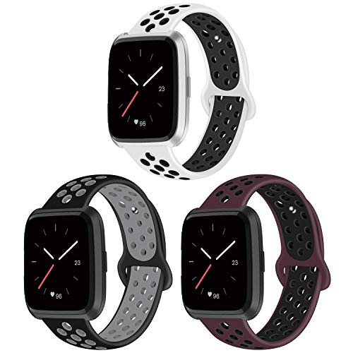 YOUKEX Silicone Sport Bands Compatible with Fitbit Versa 2 / Fitbit Versa/Versa Lite/Versa SE, Soft Wristbands for Fitbit Versa Women Men