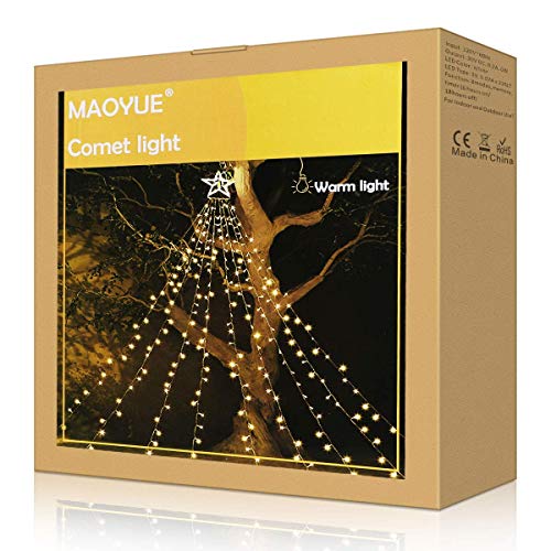 MAOYUE Outdoor Christmas Decorations Star Lights 335 LED 8 Lighting Modes Outside Tree