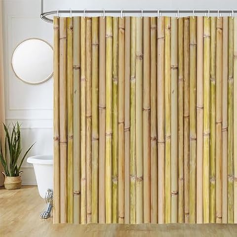 Uiiooazy Mildew Resistant Bamboo Shower Curtain Cover