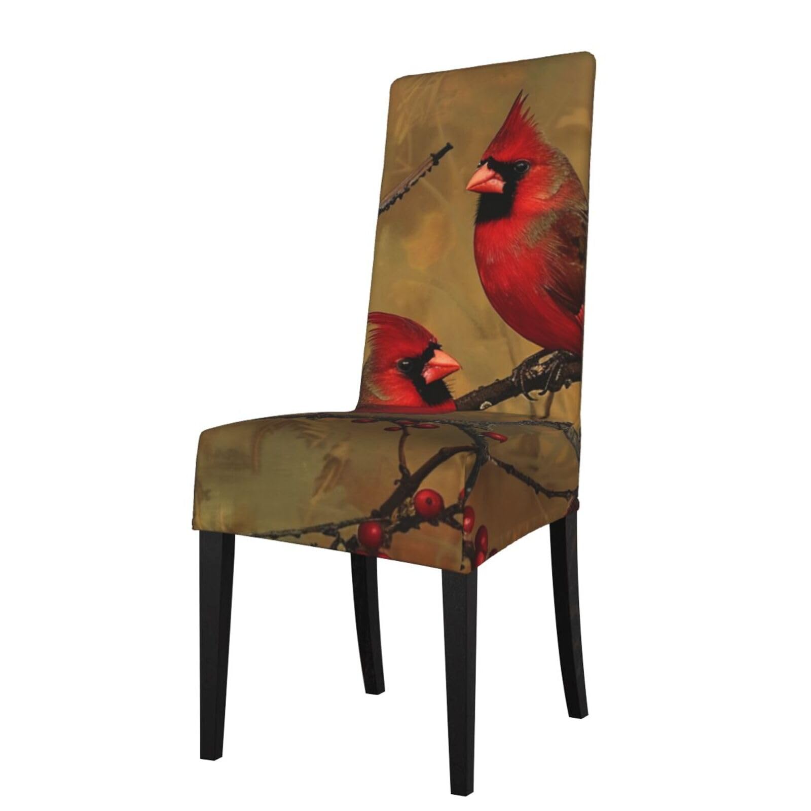 WPKJU Red Birds Print Dining Chair Covers Removable Chair Seat Covers Decorative for Kitchen & Bar Stools