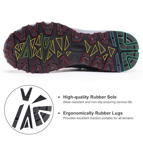 Men's Waterproof Hiking Boots Lightweight Comfortable Breathable Outdoor All-Terrain Trekking Ankle Boots4