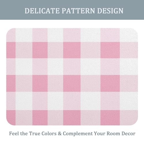 Checkered Plaid Blackout Curtains, 90 Drop, Pink and White Gingham Printed Curtains for Living Room, Bedroom, Eyelet Drapes for Window Home Decor, 66x90 Inch 2 Panels l5ax1-133 - Image 6