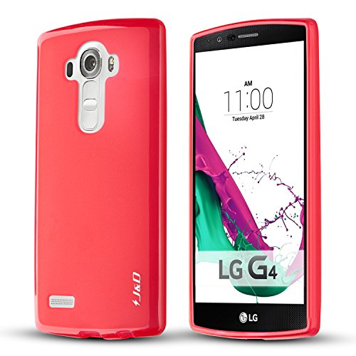 J&D Case Compatible for LG G4 Case, [Drop Protection] [Slim Cushion] Shock Resistant Protective TPU Slim Case for LG G4 Bumper Case - [Not Compatible with LG Stylo 4] - Red