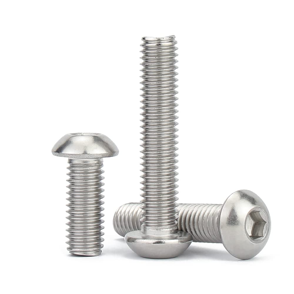 LanMaiXun 50pcs M4×5mm Metric 304 Stainless Steel Hex Socket Button Head Cap Screws Bolts