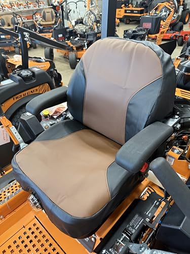 Housse de siège SCAG Tiger Turf par Durafit en vinyle noir et marron pour tondeuse