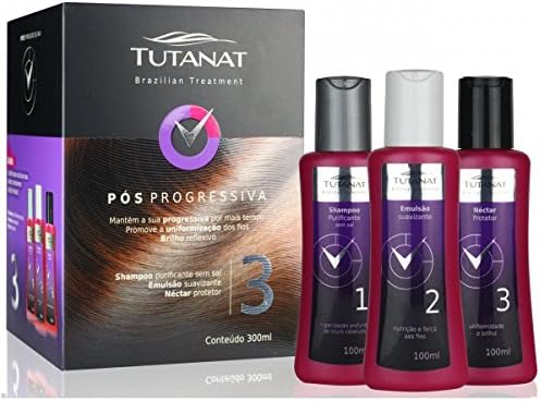 Tutanat Brazilian Keratin Treatment aftercare kit - Salt free shampoo 100ml, Softening Emulsion 100ml, Protective Nectar 100ml - maintains and prolongs the effect of keratin straightening treatments