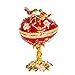 QIFU-Hand Painted Enameled Easter Egg Style Decorative Hinged Jewelry Trinket Box Unique Gift for Family