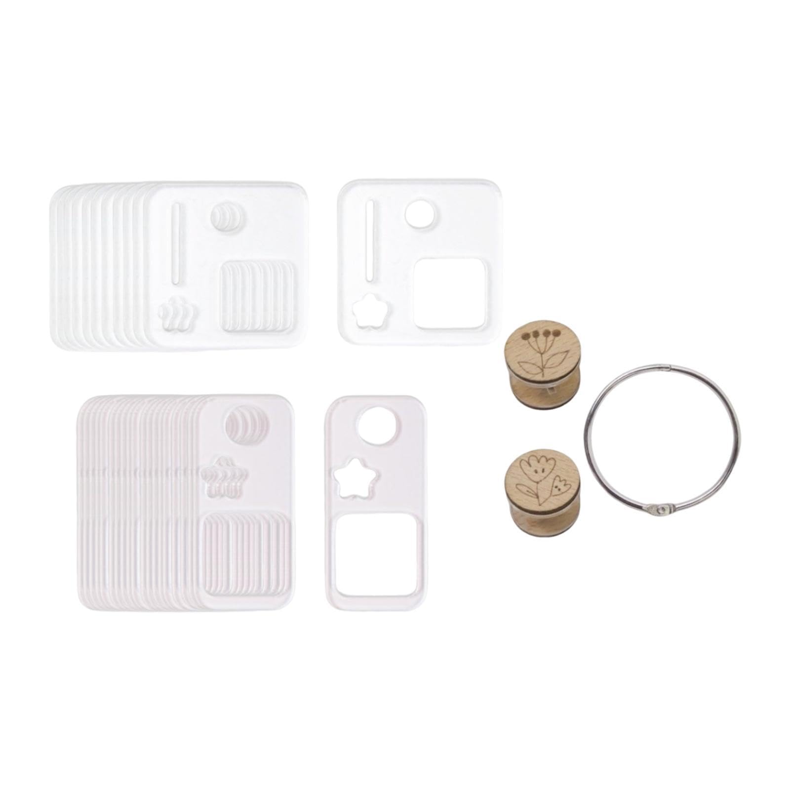 LOVIVER 35 Piezas Organizadores de para Bordado Acrílicos con Tarjetas Y Aros Bobinas Fichas Y Tablero Acrílico Claro Antideformación Y Fácil de Guardar, Style a
