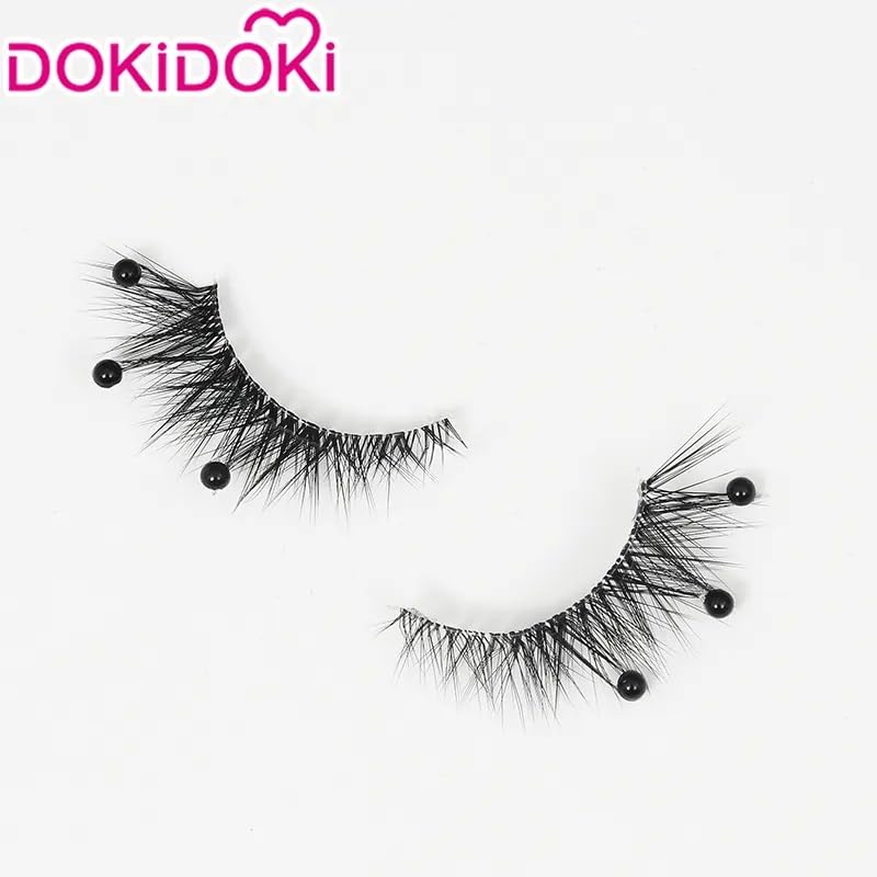 Miniatura 2 de KIRA KIRA Juego Genshin Impact Cosplay Focalors Pestañas postizas negras con diamantes de imitación Doki Furina Fontaine Pestañas para mujeres