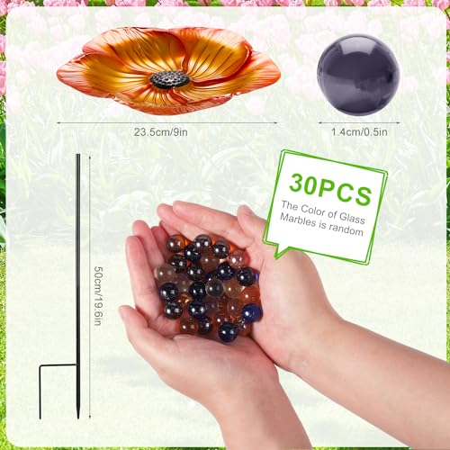 Alimentador de abelha com design de flor, estação de irrigação de pássaros vívidos de ferro, mini co