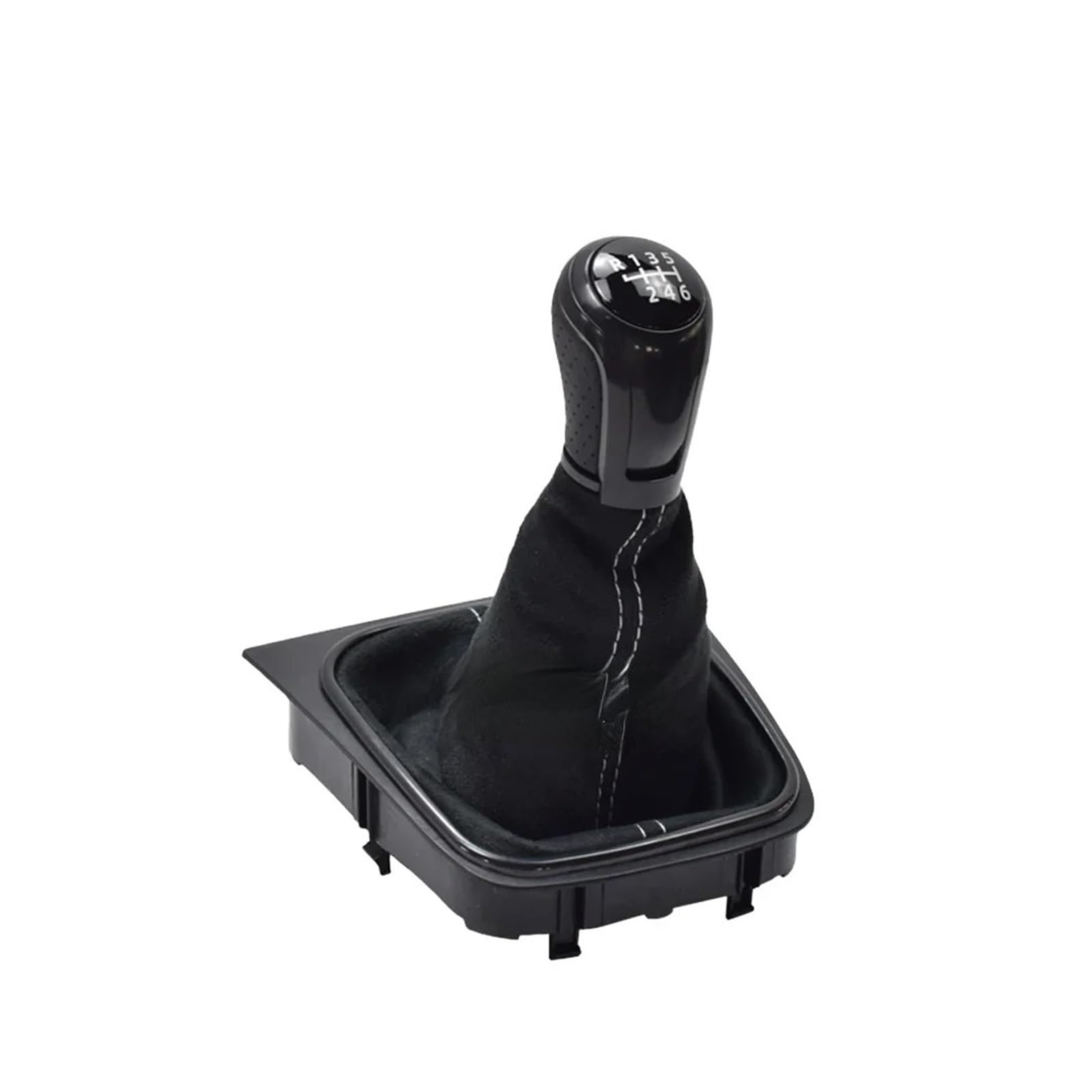 MKGKACVCPT Gear Shifter Knob for Golf 5 MK5 for Golf 6 MK6 for Jetta MK3 for Scirocco III 137 138 for EOS 1F7 1F8 Performance Stylish Shift Lever Knob 1X Shift with Gaitor(Suede-6Speed-white l)
